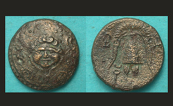Macedon, Alexander the Great, Gorgon with Helmet reverse